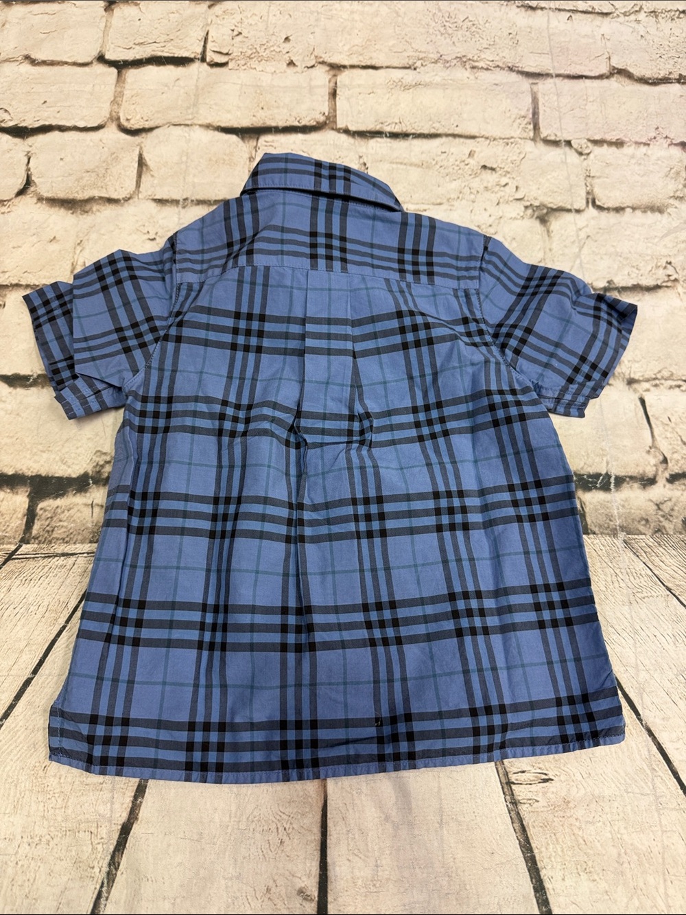 Burberry Boys Shirt Short Sleeve Size 4Y Striped Button Down - Picture 10 of 11